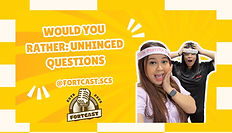 Thumbnail for Fortcast Ep 4 with the text "Would you rather?: Unhinged questions"