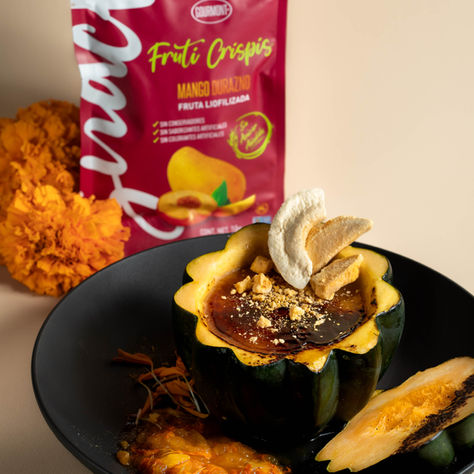 Creme brulee de mango y durazno