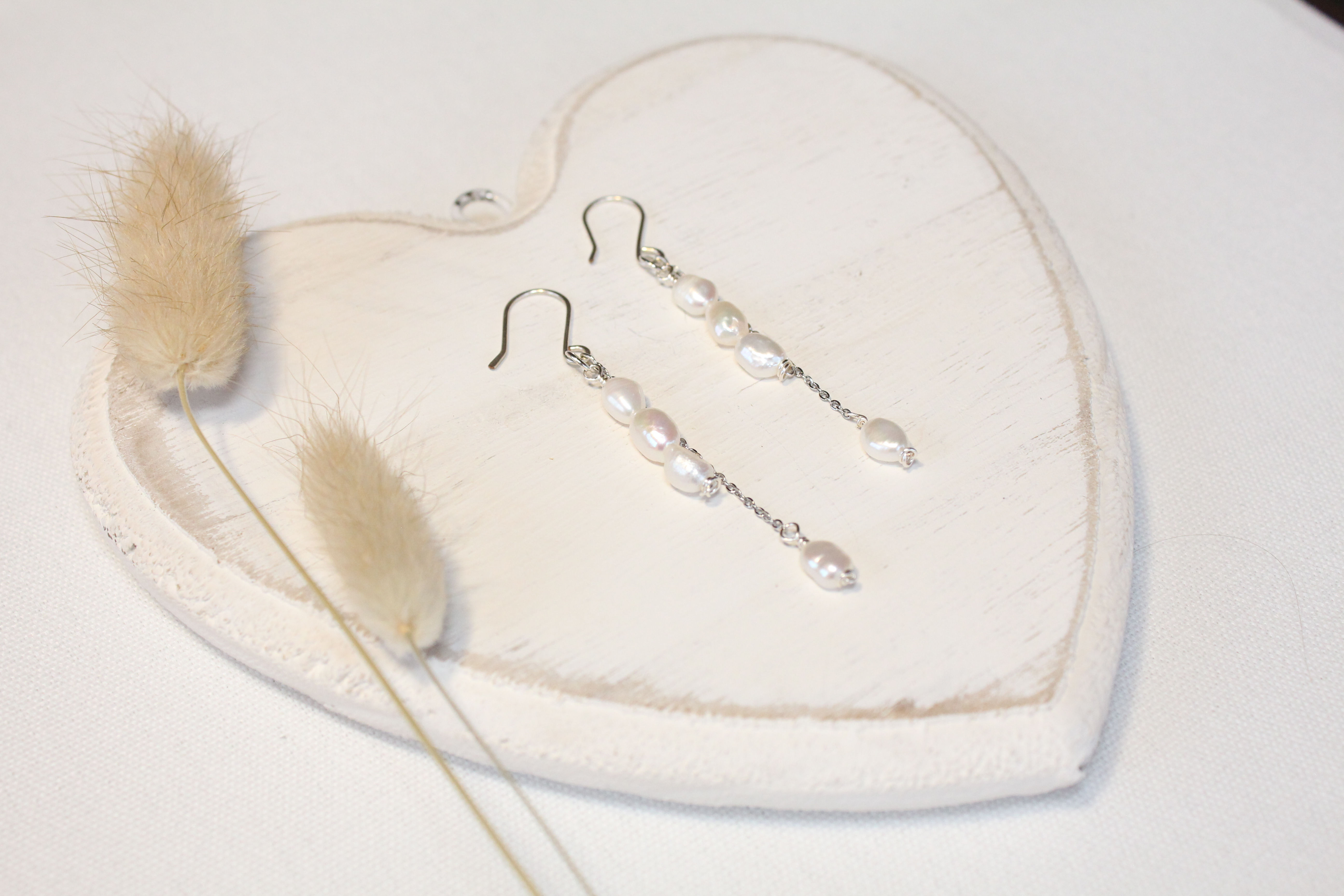 Multiple Pearl Hangers silver