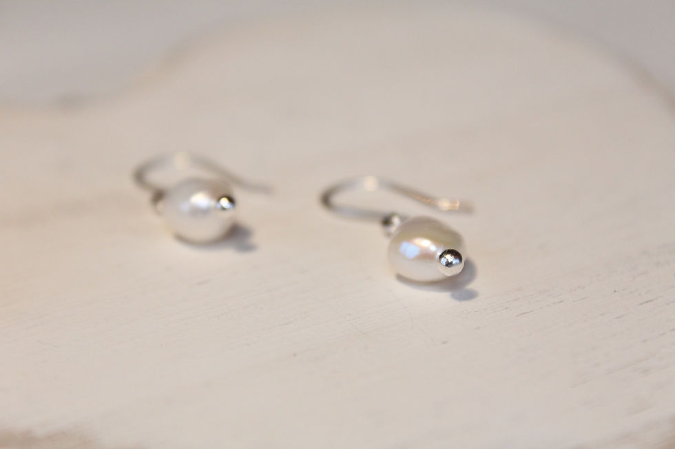Miniaturbild: Simple Pearl Hangers silver