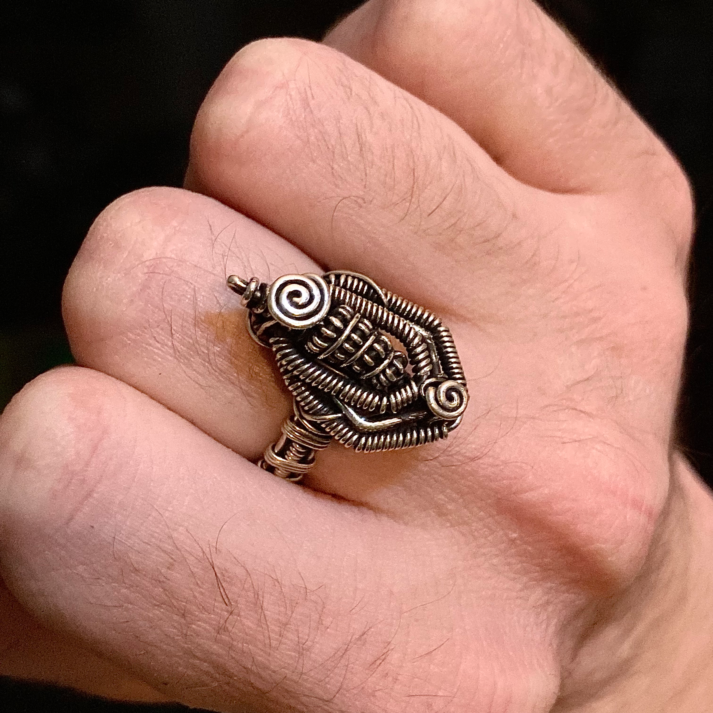 טבעת כסף SPACE-CORN SHPITZER