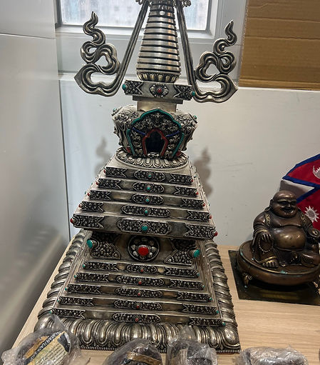 Silver Stone Setting Stupa