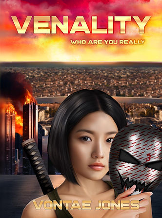 Front cover for the YA sci-fi thriller Venality by Vontae Jones