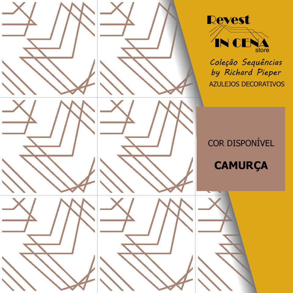 Miniatura: AZULEJOS CERÂMICOS DECORATIVOS COM LINHAS EM TONS PASTÉIS E TERROSOS