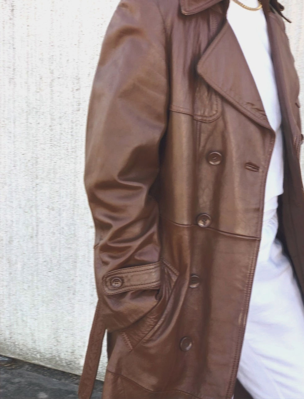VINTAGE LEATHER TRENCHCOAT