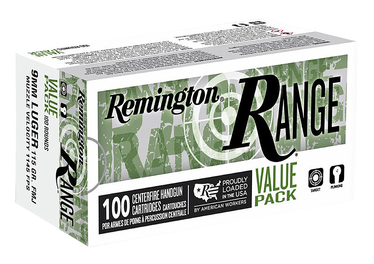 Remington Range 9mm 115gr FMJ 100rds Value Pack R23979 Maine
