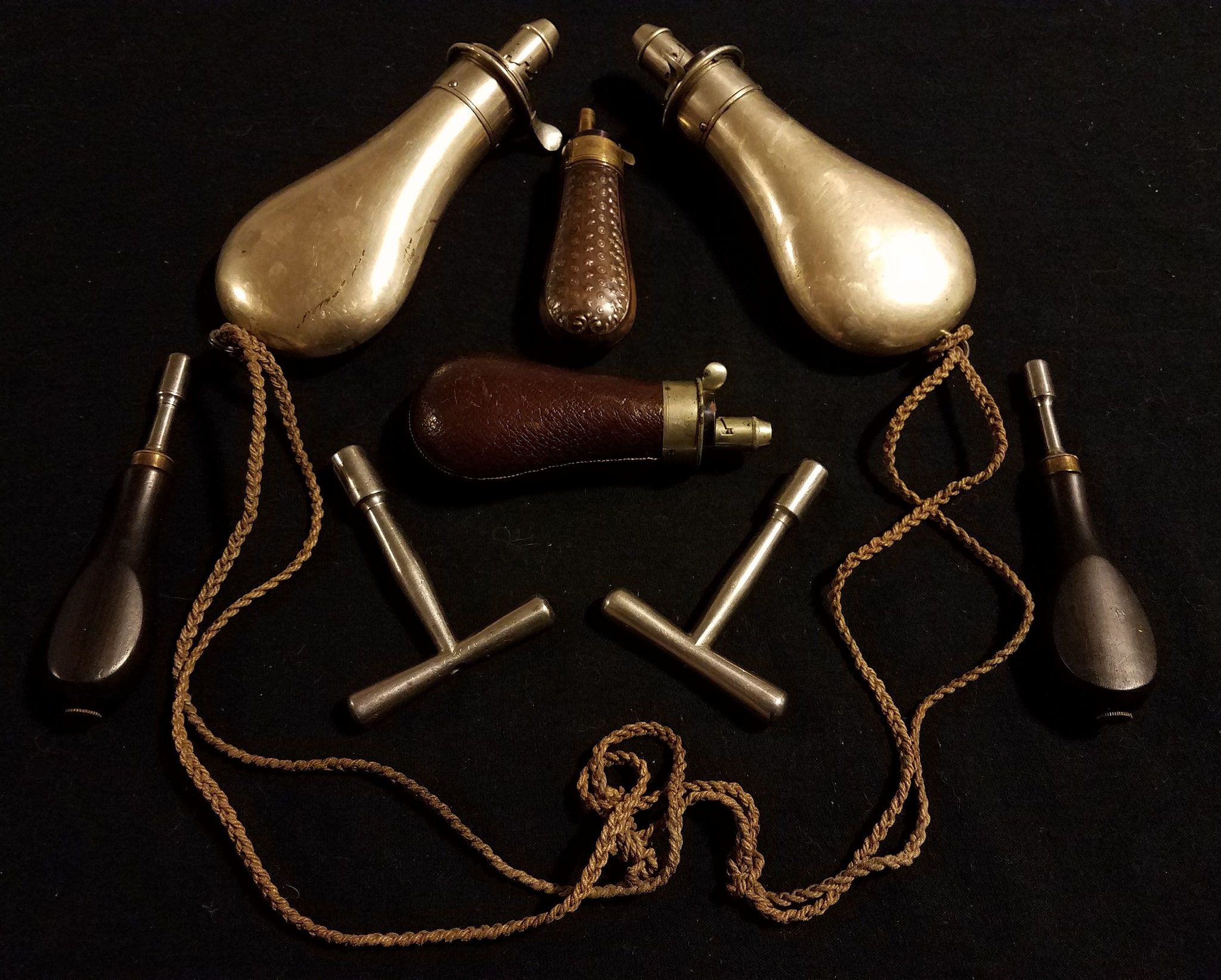 Antique Flasks and nipple wrenches
