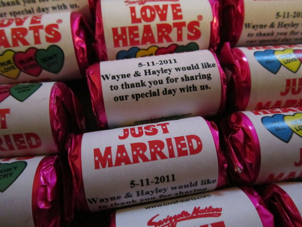 wedding sweets with your name on