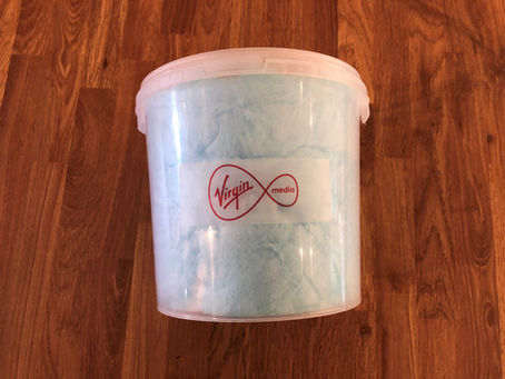 premade branded candy floss tub