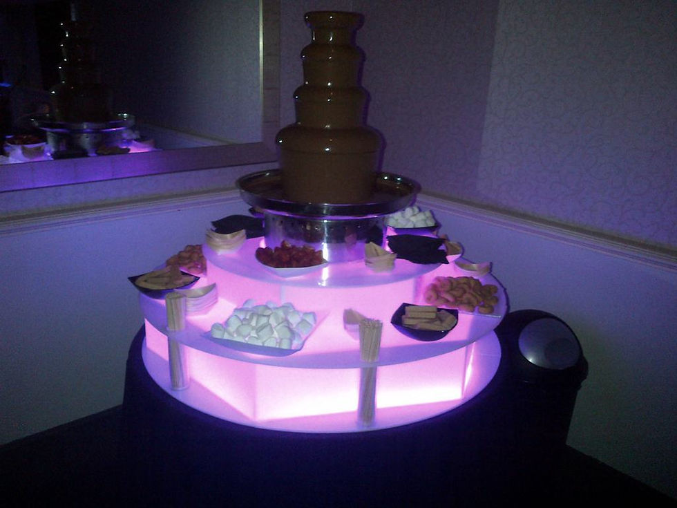 wedding reception chocolate fountain