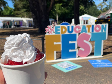 strawberry and cream cart with branding
