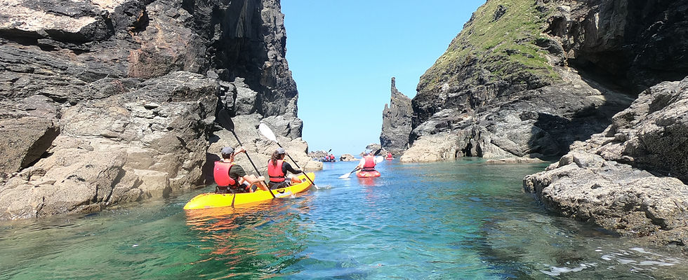 Exploring the coastline near Padstow on a Kayak Adventure