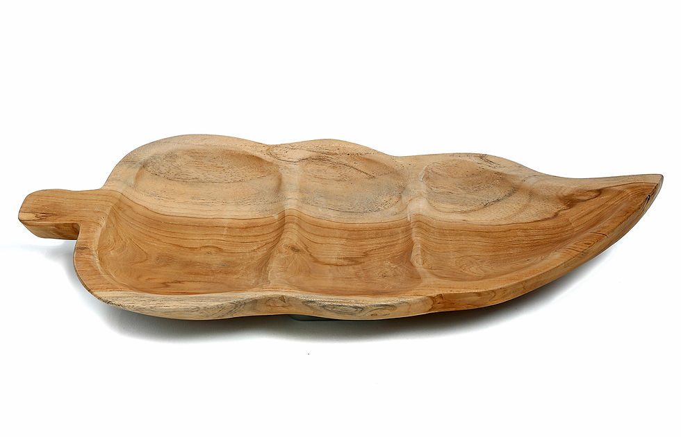 Thumbnail: Versatile Leaf Design Teak Wood Multipurpose Serving Tray