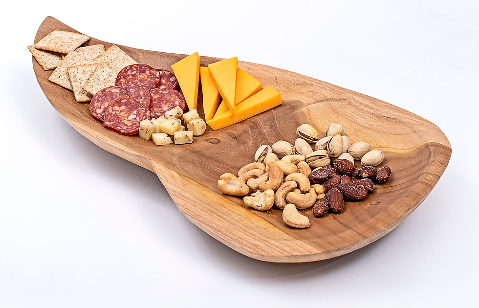 Thumbnail: Teak Wood Cone Bowl Snacks Serving Tray