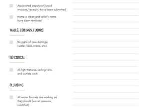 Final Walk-Through Checklist