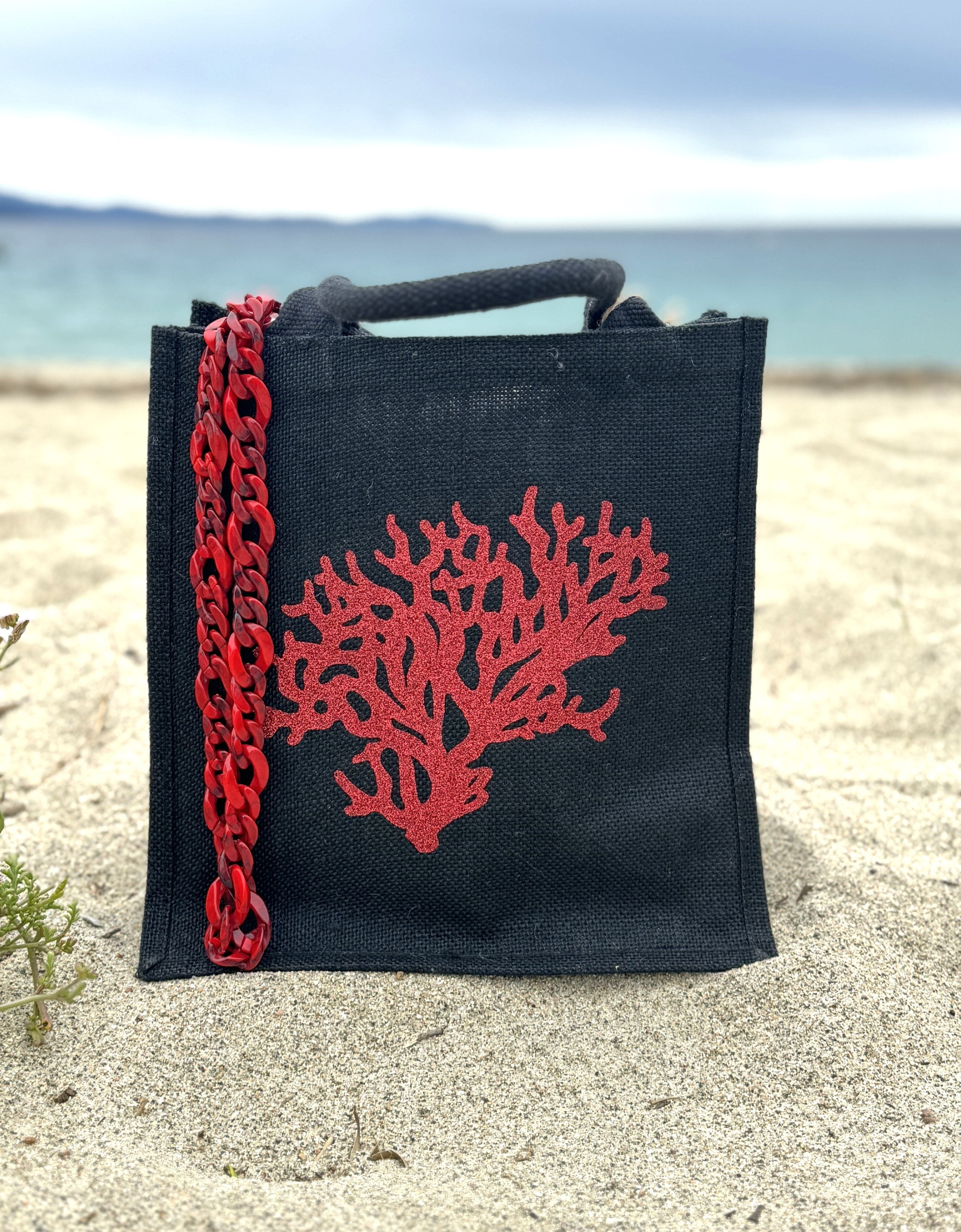 Sac moyen en toile de jute personnalisé - Corail
