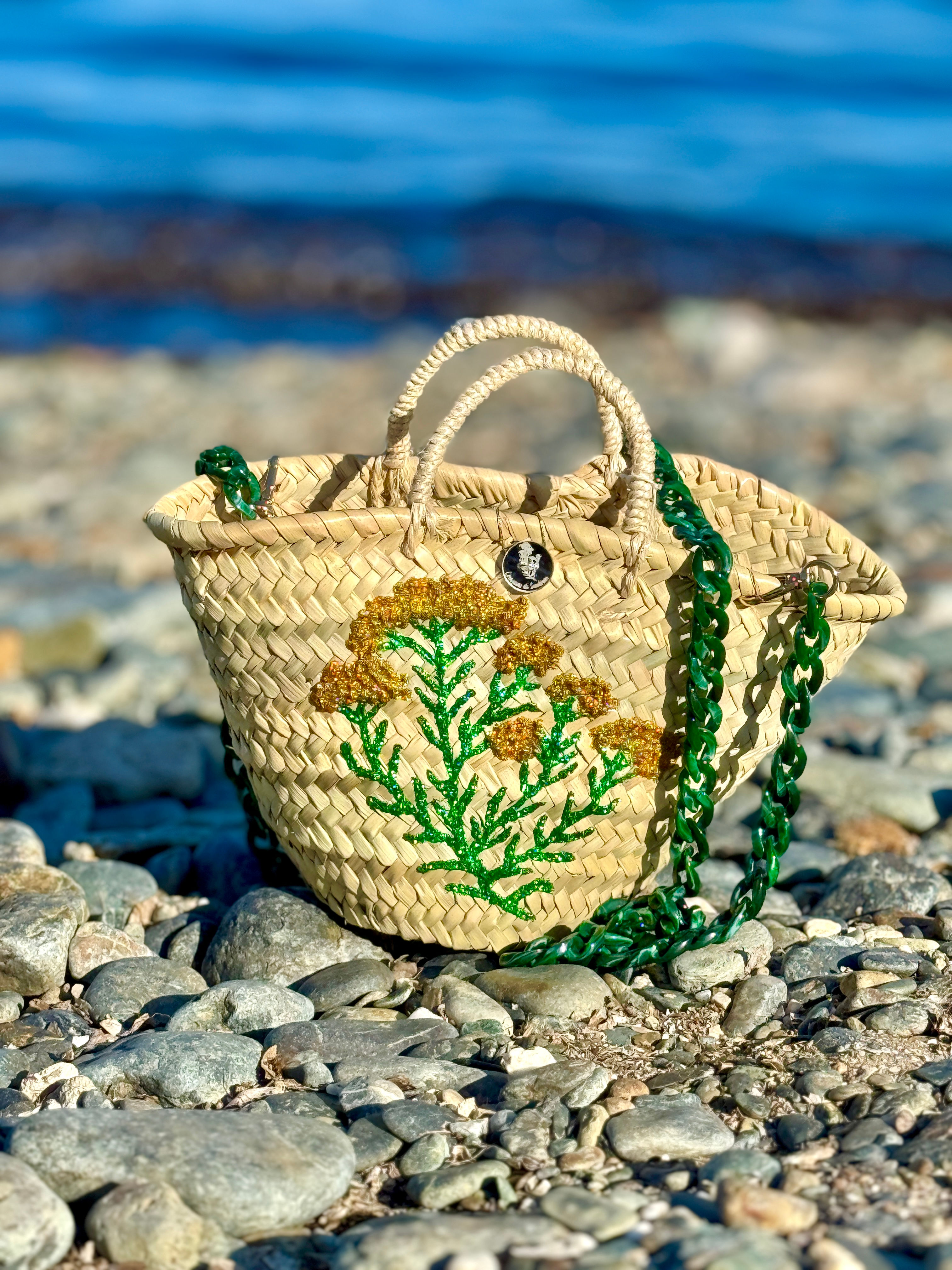 Petit panier peint à la main personnalisé - Immortelle