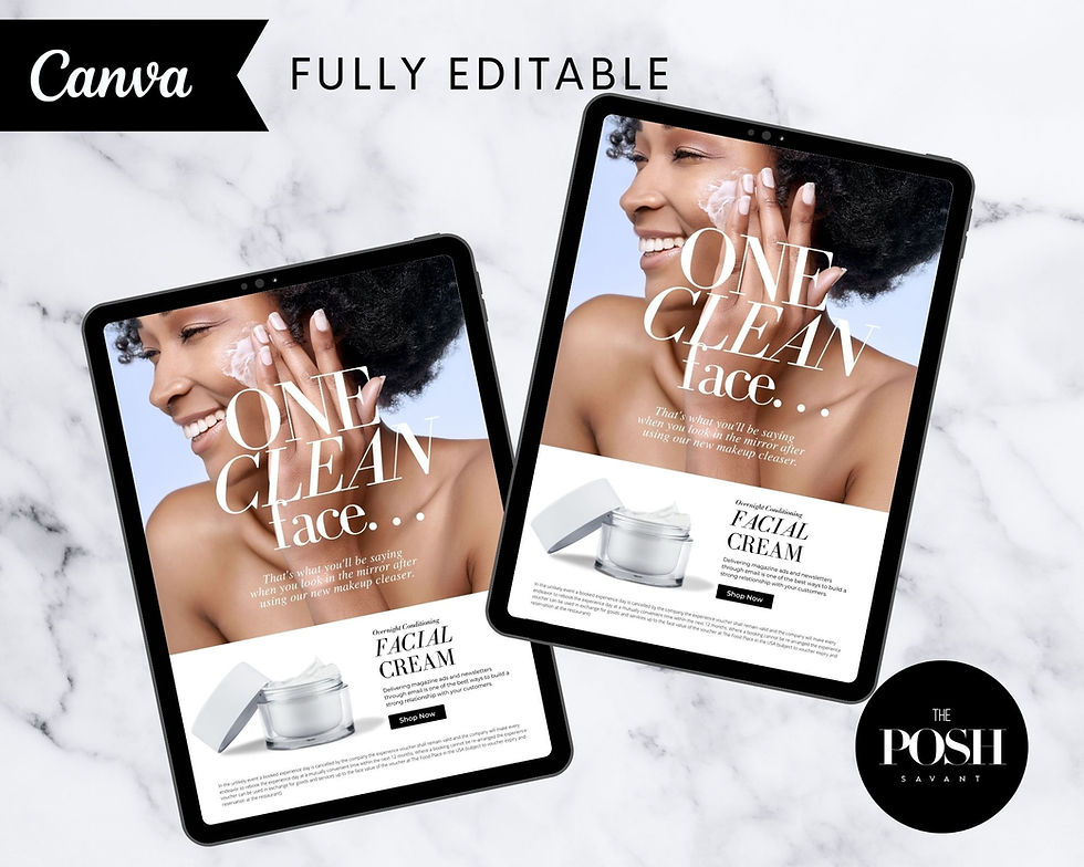 Thumbnail: High End Cosmetic Email/Magazine Ad Template - Minimalist High End Marketing