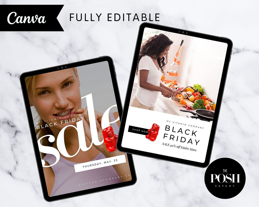Thumbnail: Vitamin Ad Kit - Email/Flyer  - Minimalist High End Marketing