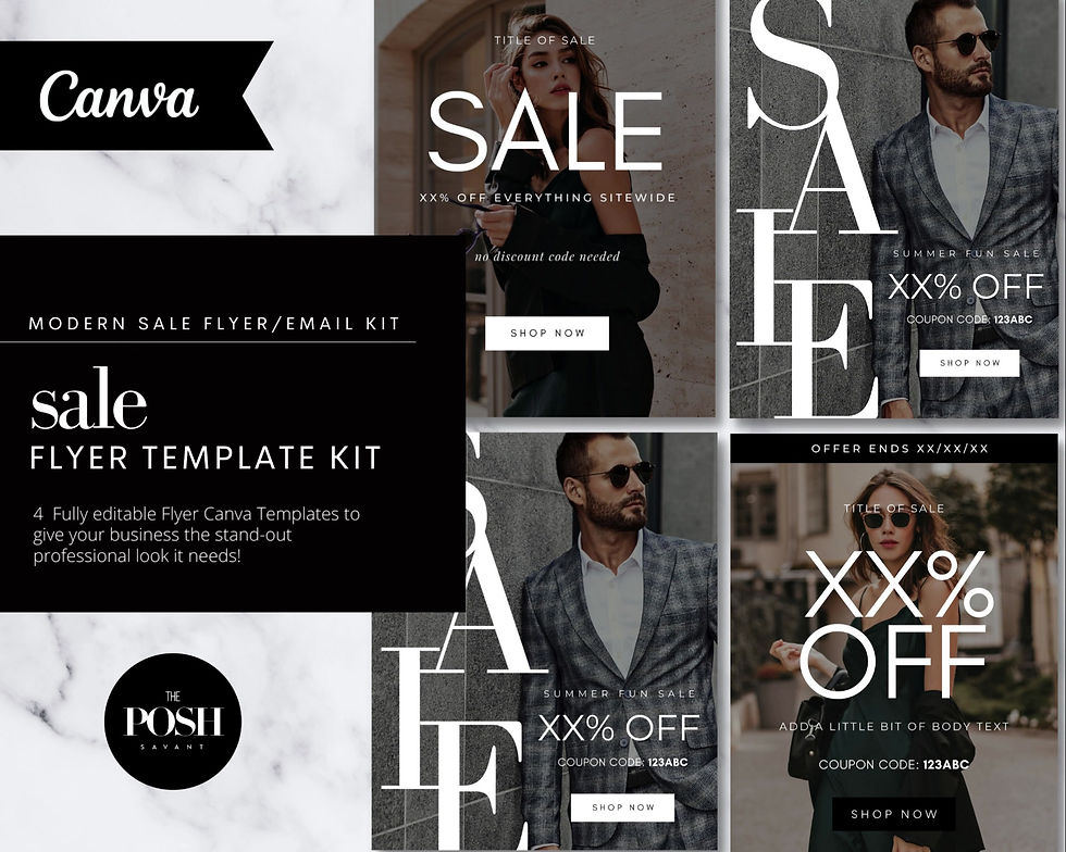 Thumbnail: 4 - Modern SALE Flyer/Email Templates - Minimalist Sale Marketing Template