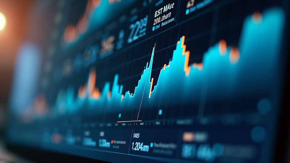 Eye-level view of a digital dashboard displaying analytics and performance metrics