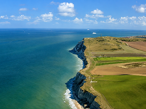 Vue aérienne des falaises du Cap Blanc-Nez, Côte d'Opale