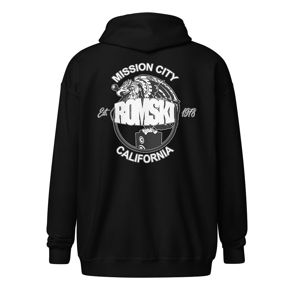 Thumbnail: Romski Official Logo Zip Hoodie (White Lettering)