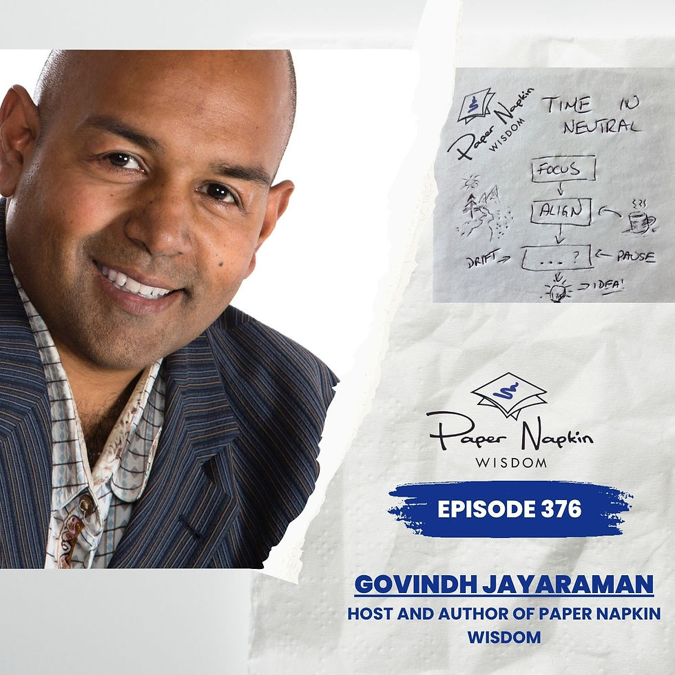 Govindh Jayaraman - Paper Napkin Wisdom - The dots need room to meet. Give them neutral