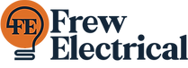 Logo of Frew Electrical: 'Powering Your World Through Safe, Fast, and Reliable Electrical Solutions' written alongside an ill