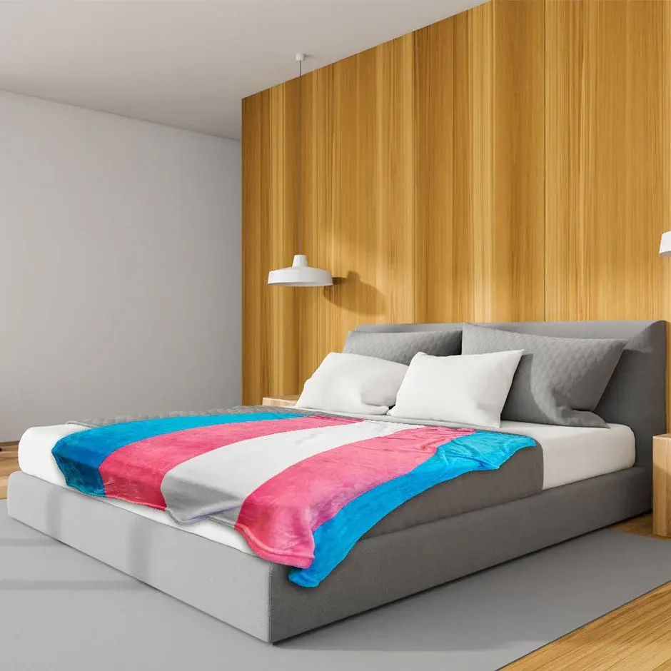 Thumbnail: Transgender Pride Soft Plush 50x60in Blanket