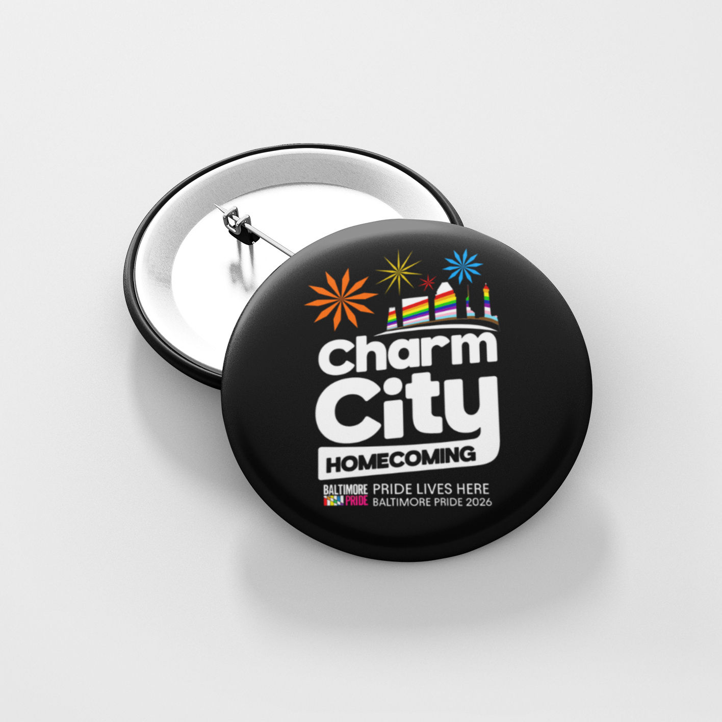 Baltimore Pride Button - Charm City Logo