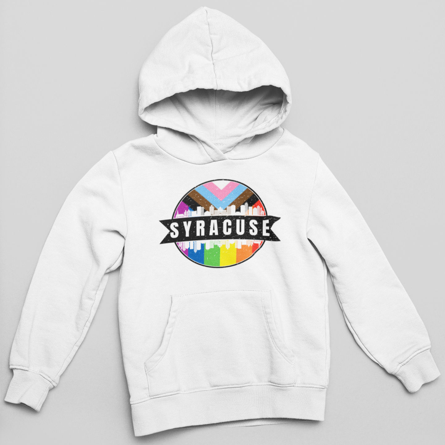 Syracuse Pride Unisex Hoodie - Skyline Design -White
