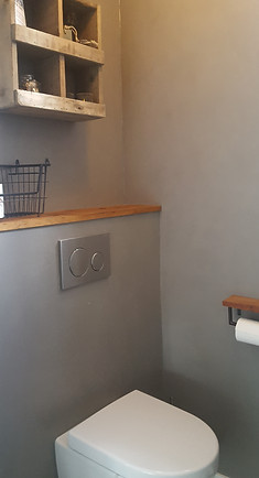 Beton ciré toilet kleur dusty grey