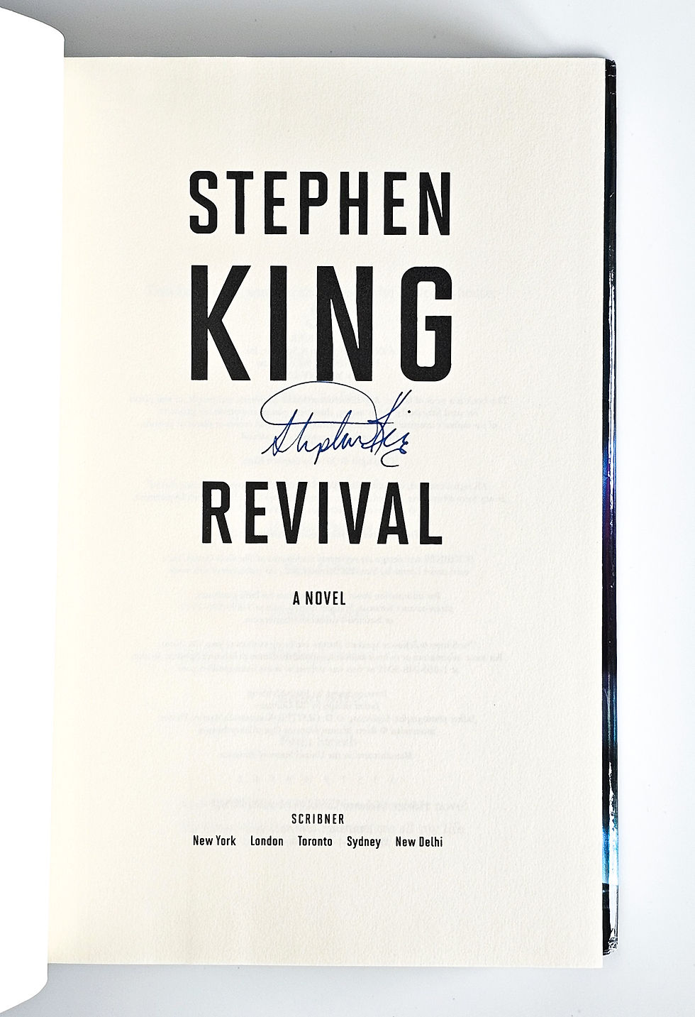 Thumbnail: Signed title page of “Revival” by Stephen King, first edition, Scribner.