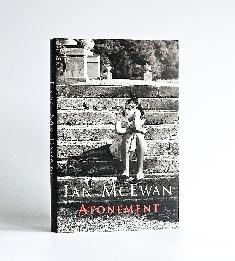 First edition hardback of Ian McEwan’s Atonement*, Jonathan Cape, black-and-white photographic dust jacket.