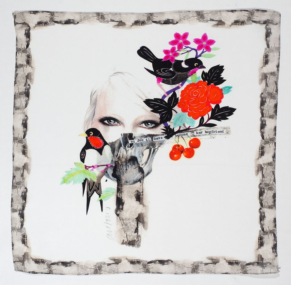 Miniatura: Scarf Silk António Soares - Mulher Pássaro