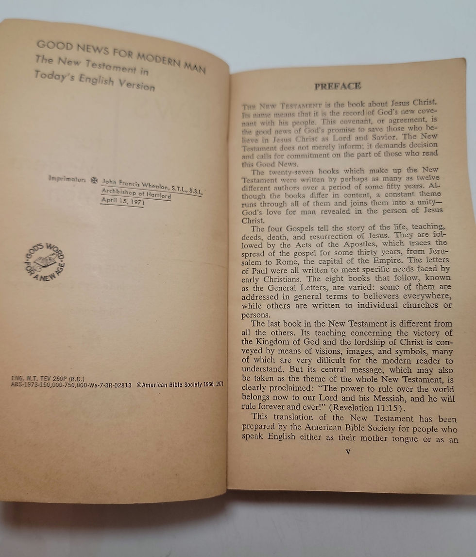 Thumbnail: Good News for Modern Man, The New Testament Today's English Version 1971