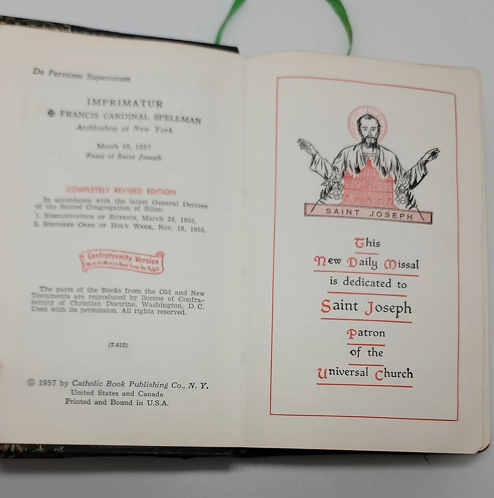 Thumbnail: 1957 Vintage Catholic Saint Joseph Daily Missal Prayer Book 