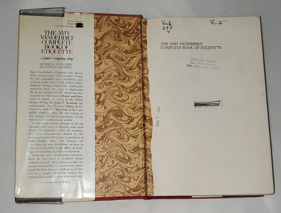 Thumbnail: The Amy Vanderbilt Complete Book of Etiquette revised by Letitia Baldrige 