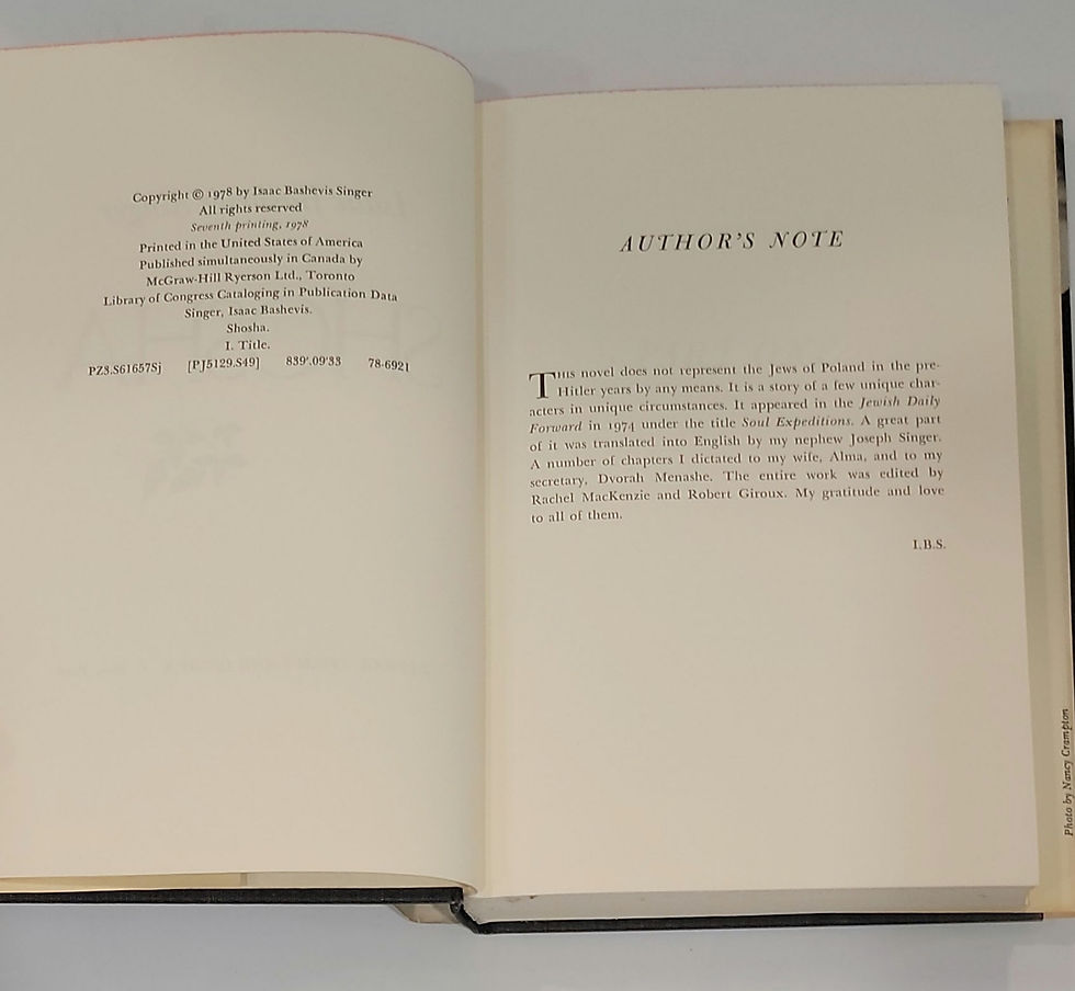 Thumbnail: Shosha: A Novel by Isaac Bashevis Singer
