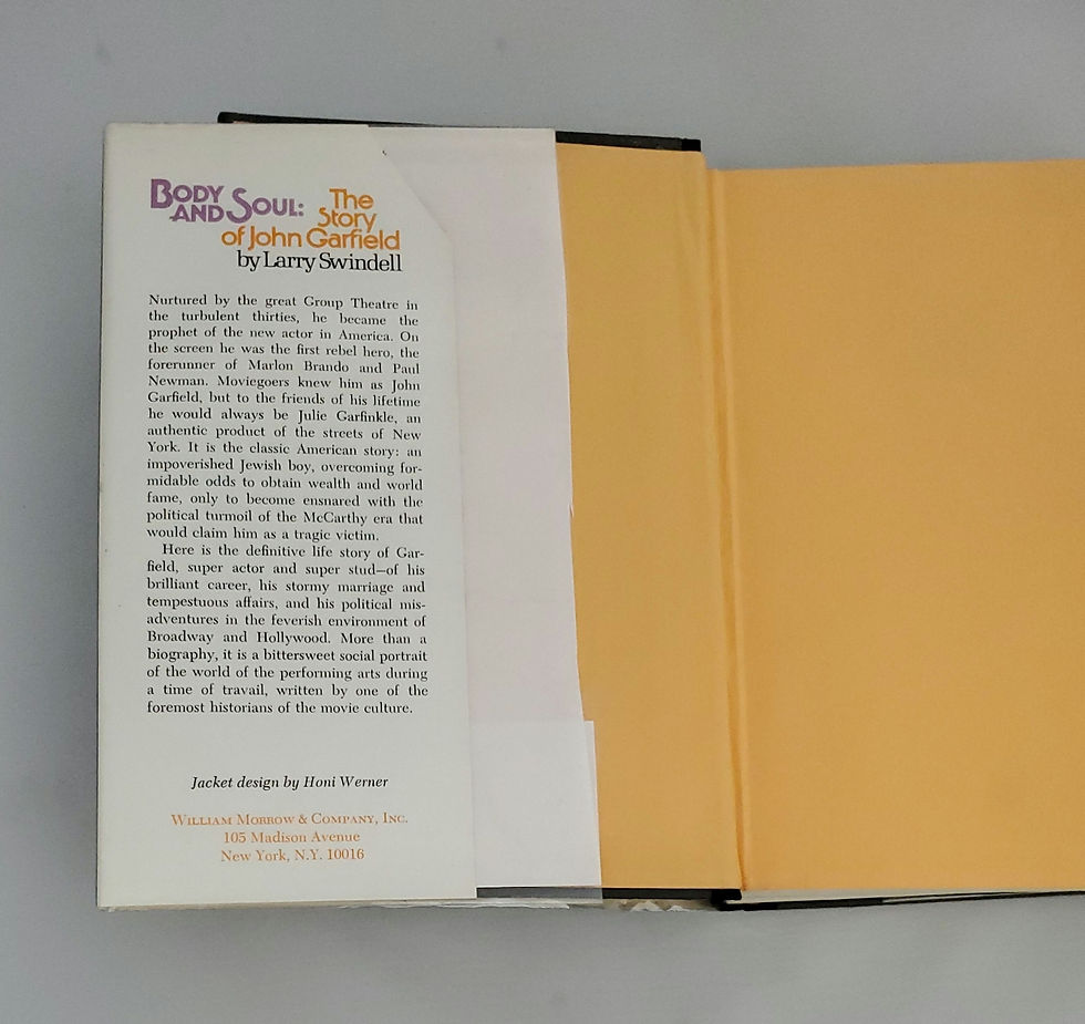Thumbnail: Body and Soul: The Story of John Garfield by Larry Swindell