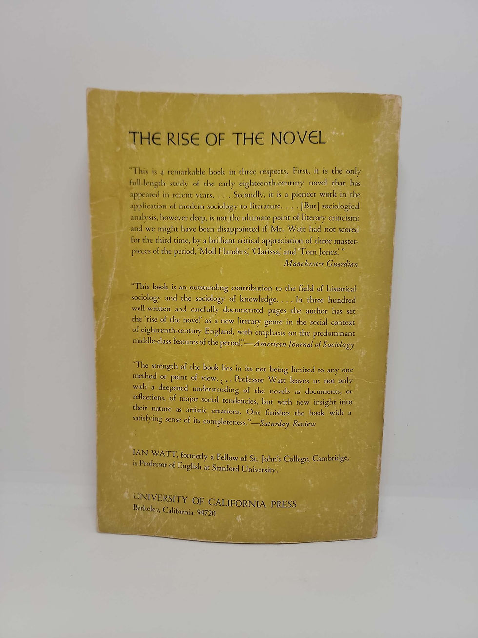 Thumbnail: The Rise of the Novel by Ian Watt