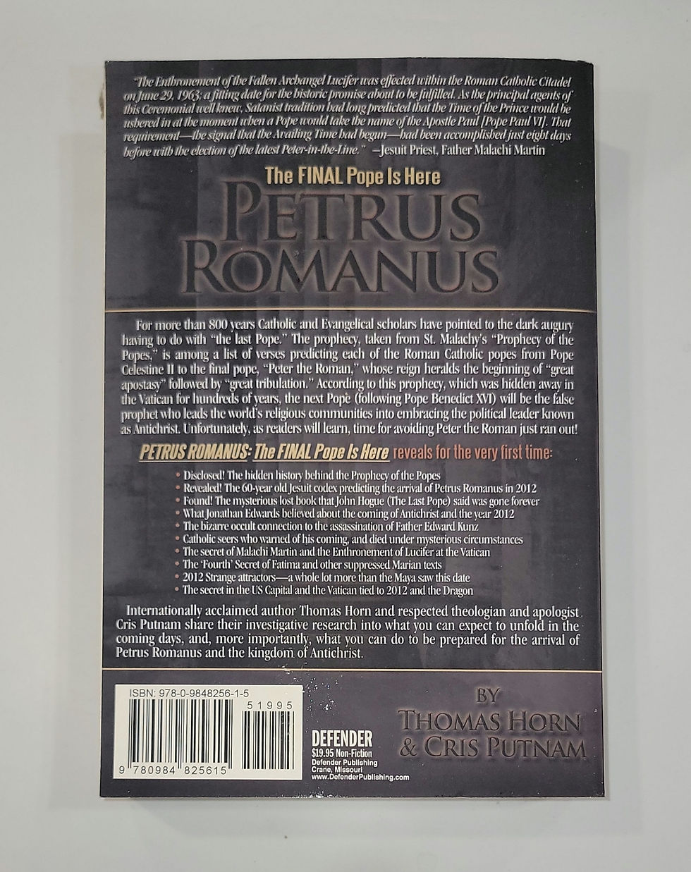 Thumbnail: Petrus Romanus: The FINAL Pope is Here by Thomas Horn & Chris Putnam