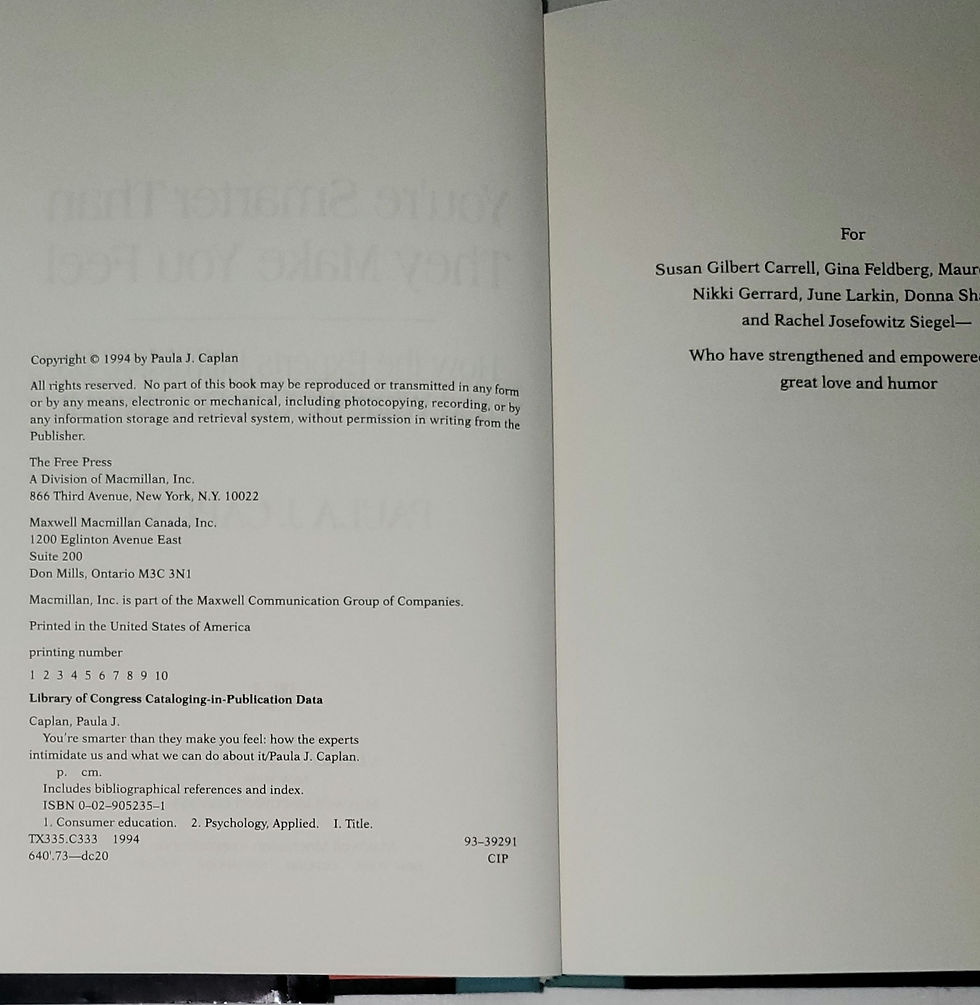 Thumbnail: You're Smarter Than They Make You Feel by Paula J. Caplan