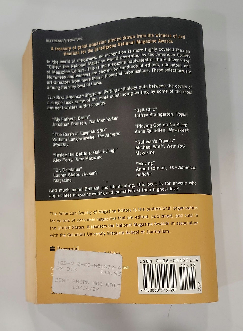 Thumbnail: The Best American Magazine Writing 2002 intro by Sebastian Junger