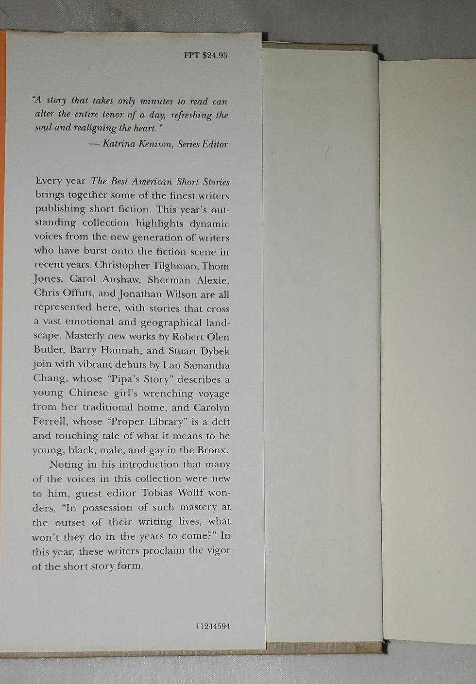 Thumbnail: The Best American Short Stories 1994 by Tobias Wolfe