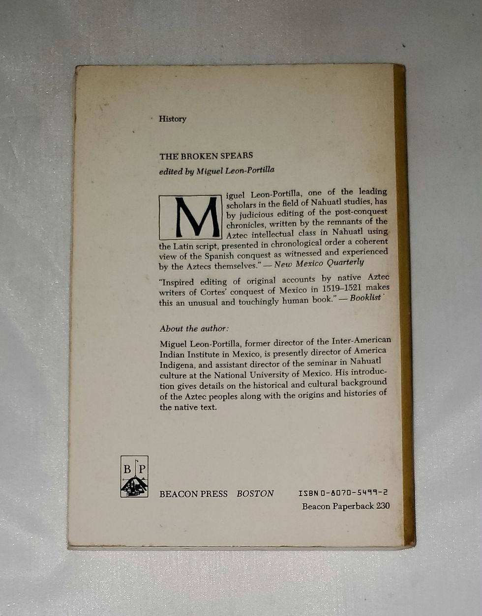 Thumbnail: The Broken Spears: The Aztec Account of the Conquest of Mexico by Leon-Portilla