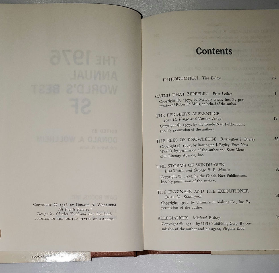 Thumbnail: The 1976 Annual World's Best SF - edited by Donald A. Wollheim