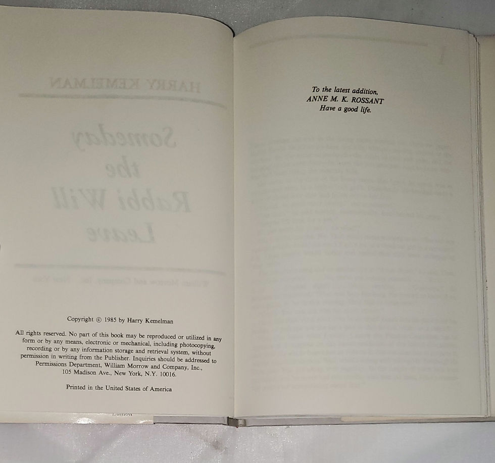 Thumbnail: Someday the Rabbi Will Leave by Harry Kemelman