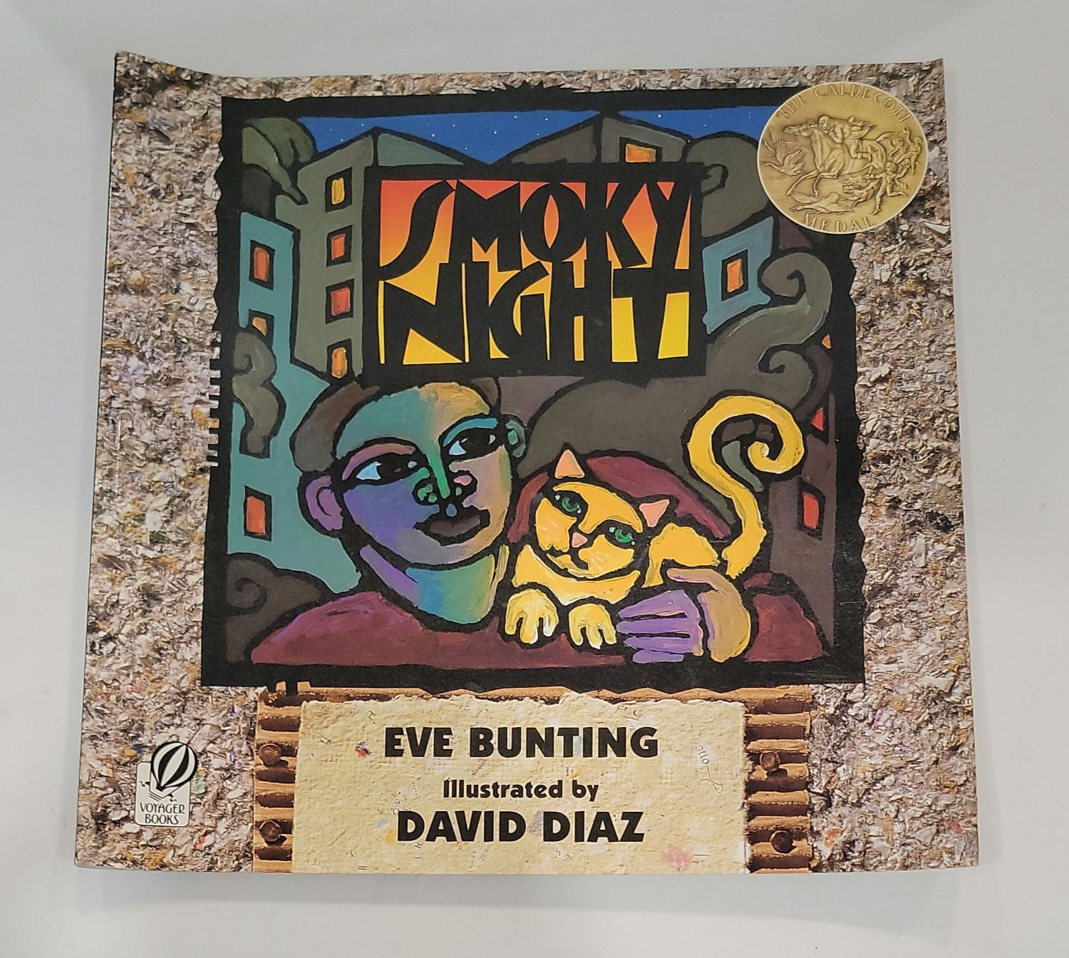 Smoky Night by Eve Bunting illustrated by David Diaz